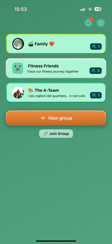 Activity Tracker App Interface